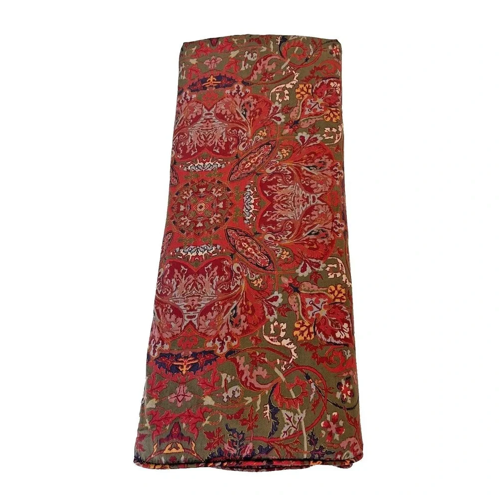 Vintage Ralph Lauren Galahad Red KING Duvet Comforter Cover Bed‎ Sateen Paisley